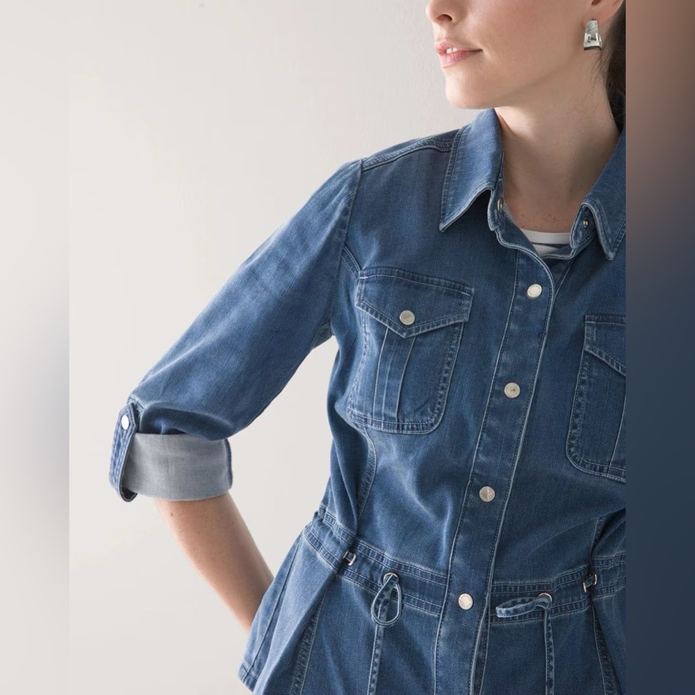 Whbm Drawstring Tencel Denim Jacket - image 3